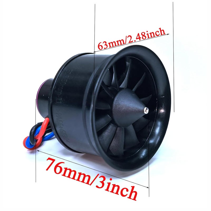 ApisQueen 50MM EDF 4S 4300KV 950G Thrust Belt 11 Blades Electric Ducted Fan for Aircraft Model Aircraft Jet Enging - Image 4